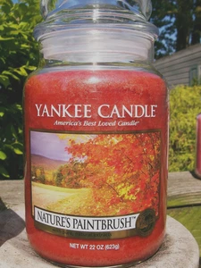 Yankee Candle Pensionato "NATURES PAINTBRUSH" ~ Grande 22 once ~ ETICHETTA BIANCA ~ RARO ~ NUOVO - Foto 1 di 2