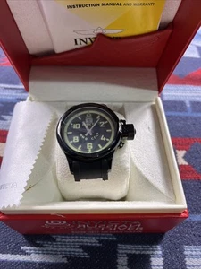 INVICTA MENS 51MM RUSSIAN DIVER QUINOTAUR CCCP TRIPLE BLACK WATCH 4338 *FLAW!! - Picture 1 of 14