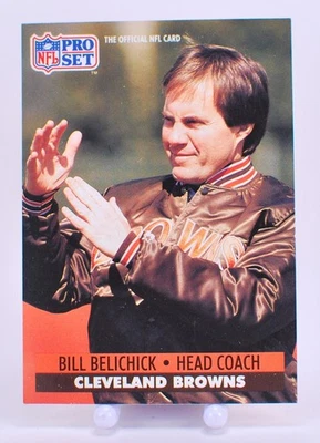 1991 Pro Set Football #126 Bill Belichick RC Cleveland Browns - Image 1 of 2