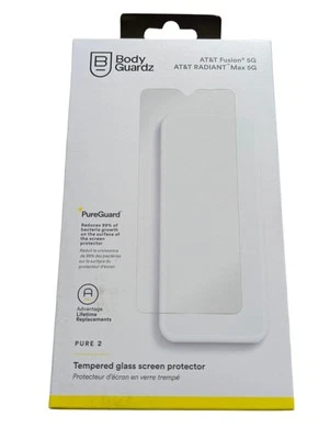 X9N BodyGuardz Pure2 Temp. Glass Screen Protect for AT&T Fusion & RADIANT Max 5G - Image 1 of 2