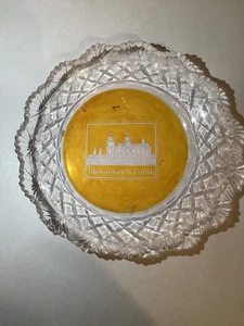 "Antigua placa de referencia bohemia checa de 1800 de 7"" transparente y amarilla" - Imagen 1 de 7