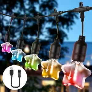 Stringa Solare 16,5FT Luci Esterno Infrangibile Vintage Lampadine Edison - Foto 1 di 6