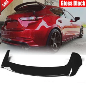 For Mazda 3 Axela Hatchback 2014-2017 Glossy Black Rear Roof Spoiler Window Wing - Picture 1 of 12