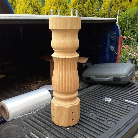 G New Oak Pedistel Table Part Architectural Salvage Amish Made 2 nd Cover