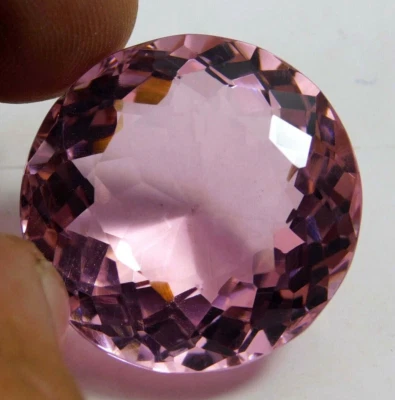 Large Pink Kunzite 124.2 Ct. Round Faceted Cut Loose Gemstone for Ring & Pendant - Image 1 of 4