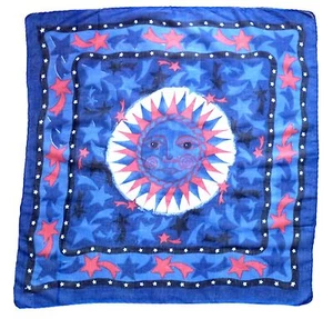 OM Yoga Tuch Sonnen Symbol Sonne in Blau NEU Wandbehang Schal Hippie Schal - Bild 1 von 1