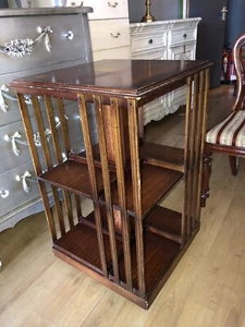 Edwardian Inlaid Mahogany Revolving Bookcase - Picture 1 of 18