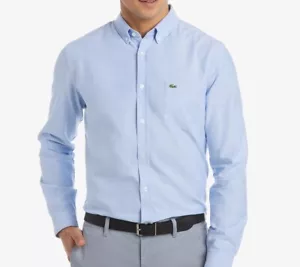 LACOSTE Men's Oxford Long Sleeve Button Down Causal Dress Shirt - Classic Fit - Picture 1 of 36