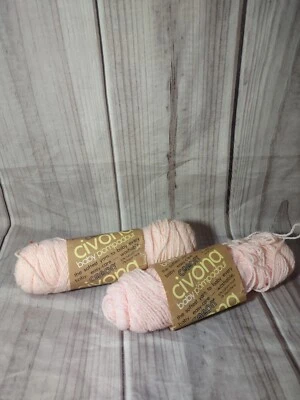 SET of 2 Caron Baby Civona Yarn Skeins 3-Ply Acrylic Color 5504 PINK 207465 8/9 - Image 1 of 4