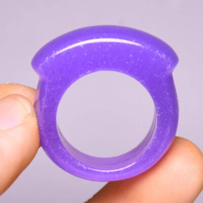 Anillo de dedo antiguo de 3 cm de China púrpura tallado en jade fengshui exorcismo joyería Foto 1 de 4