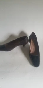 Women's Aerosoles Heelrest Black & Brown Kitten Heel Pump Square Toe Sz6.5M - Picture 1 of 17