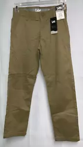 Lee men's slim fit active stretch pants , dark khaki, Sz 28x30 - Picture 1 of 2