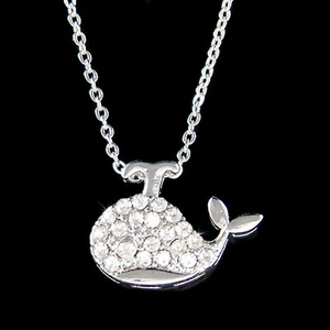 Walfisch Aus Swarovski Kristall Ozean Strand Hochzeit Delfin Marine Halskette - Bild 1 von 1