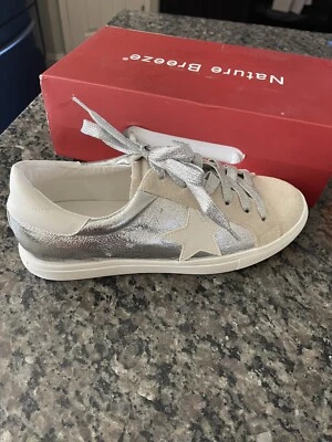 ZAPATOS TENIS MUJER/NIÑA NATURE BREEZE BEIGE PLATA - TALLA 10 Foto 1 de 4
