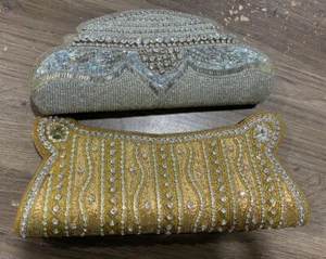 monederos de noche con embragues para mujer. Oro y plata 2 piezas - Imagen 1 de 8
