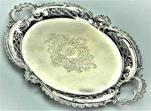 800 Silber Tablett  Freiherr Heraldik Adels Wappen Adelsbesitz Görlitz  532/3 - Bild 1 von 12