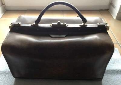 Antiker Arztkoffer aus hochwertigem Leder, braun, TOP Zustand - Bild 1 von 4