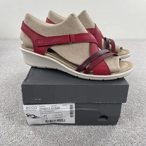 ECCO Sandal US 10 10.5 EU 41 Red Ombre Suede Leather Adjustable Felicia - Picture 1 of 10