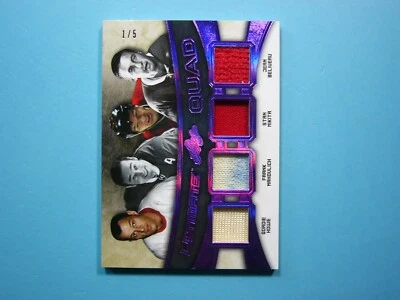 Tarjeta de camiseta de hockey Leaf Ultimate Quad 2016/17 Howe Bellevel Mahovlich Mikita/5 Foto 1 de 4