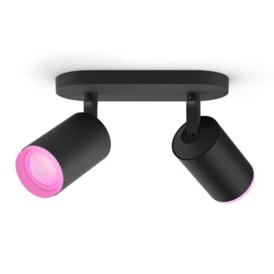 Philips Hue 2-flammiger LED-Strahler Fugato in Schwarz White & Color Ambiance - Bild 1 von 4