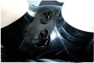 Pantias de goma de látex con dos fundas mujer ropa interior de látex cintura alta 0,4mm - Imagen 1 de 4