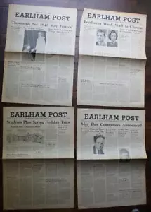 1941 Richmond Indiana Earlham College FOUR Post Newspaper Set Historic & RARE -- - Picture 1 of 1