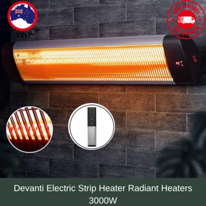 Devanti Electric Strip Heater Radiant Heaters Indoor Outdoor Remote 3000W - Picture 1 of 10