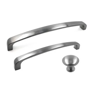 2735 Collection Modern Satin Nickel Cabinet Cupboard Drawer Pull Knob Handle Set - Picture 1 of 4