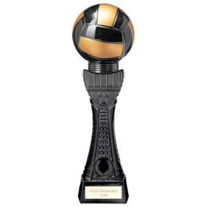 Netball Trophy Black Viper Tower Award Black & Gold Prize FREE Engraving PM22007 - Picture 1 of 3