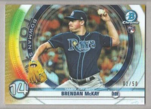 2020 Bowman Chrome Scouts Top 100 Gold Refractor #BTP-14 Brendan McKay 02/50 - Picture 1 of 2