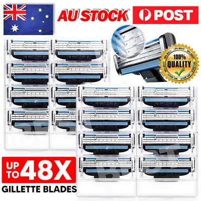8-48PCS Replacement Blades For Gillette MACH 3 Razor Shaver Trimmer Shaving AU - image 1 of 4