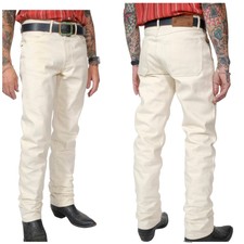 NWT $265 Freenote Cloth Wilkes Western Ecru Denim Jeans Size: 31