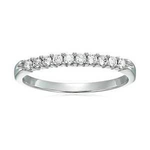 1/4 ct Diamond Wedding Band for Women Certified SI2-I1 in 14K White Gold Round - Picture 1 of 7