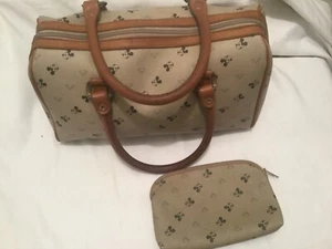 Disney Minnie Mouse Satchel Bag Vinyl coated with leather trim & matching bag - Picture 1 of 10
