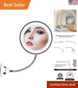 10x Vergrößerungs LED Schminkspiegel mit flexiblem Schwanenhals - Wandmontage Elegance - Bild 1 von 9
