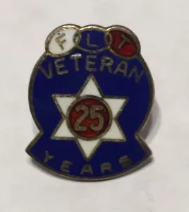 De colección FLT Veterano 25 Años Sombrero Solapa Pin Poste atornillado - Imagen 1 de 3