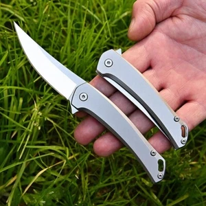 Trailing Point Folding Knife Pocket Hunting Survival Tactical Camping D2 Steel S - Picture 1 of 24