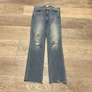 Jeans Madre Denim The Mid Rise Dazzler Tobillo Fray Fin de Semana Gatito Talla 27 - Imagen 1 de 15