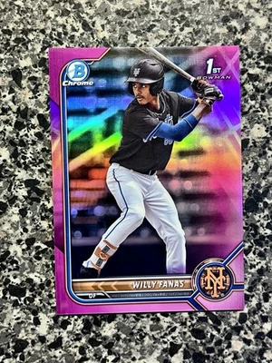 2022 Bowman Chrome 1st Willy Fanas #BCP-196  Fuchsia/Pink Vapor Refractor /199 - Image 1 of 2