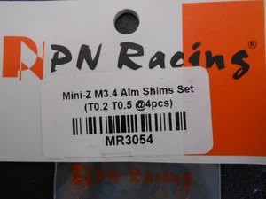 PN Racing Part No MR3054 M3.4 Alm shim set Mini Z Atomic GLRacing - Picture 1 of 2