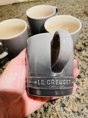 4 tazas de café Le Creuset ombre gris pedernal gres Foto 1 de 3