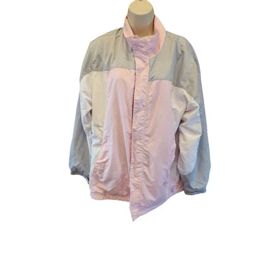 16W 1X vintage REVERSIBLE 90s jacket full zip pockets pink windbreaker winter + - Image 1 of 4