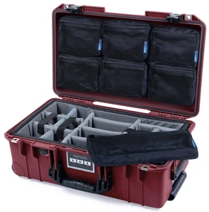 Oxblood & TSA Locking Pelican 1535 Air case. Grey dividers & multi mesh org. - Picture 1 of 4