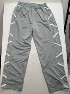Vintage Jordan Sweatpants Men’s 2XL Cool Gray Open Hem Y2K White Striped RARE - Picture 1 of 12