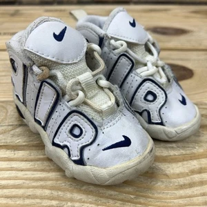 De colección 1996 Baby Nike Air More Uptempo Scottie Pippen - Blanco Azul Marino Dorado - Talla 5C - Imagen 1 de 9