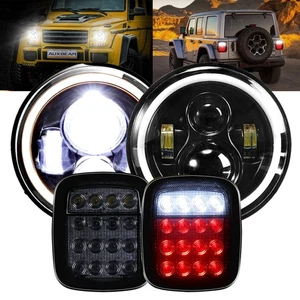 7"inch LED Headlights Turn Signal DRL+Brake Tail Light For Jeep Wrangler TJ CJ - Photo 1 sur 12