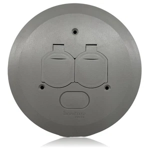 Cubierta de caja de piso redondo de bajo perfil de plástico gris 8100PVG - Imagen 1 de 3