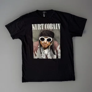 Camiseta Forever 21 Nirvana Kurt Cobain Gráfica Hombre Grande Negra - Imagen 1 de 3