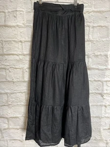 Faithful The Brand Black Linen Tie Skirt. Size 12.#P7 - Picture 1 of 10