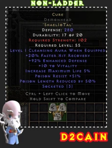 Diablo 2 SC⭐️Non-Ladder⭐️Made Runeword CURE Elite Base⭐️PC/SWITCH/PS - Picture 1 of 1